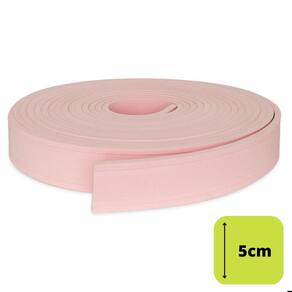 Rodapé Moldura Autocolante Flexível 5Cm Liso 10 Mts Rosa