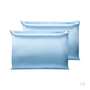 Kit 02 Fronhas De Cetim Antifrizz 50X70 Cabelo Azul Bebê
