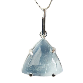 Colar Trillion Pedra Topázio Azul Natural Garra Prateado
