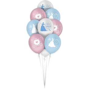 Balão Bexiga Cinderela 9 Polegadas Com 25 Unidades