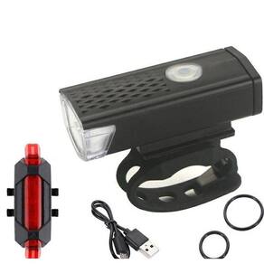 Farol Bicicleta Recarregável 300lm - Preto | Modos Destaque/Flash
