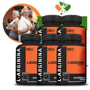 Kit Com 5 Potes L-Arginina 750Mg 60 Cápsulas