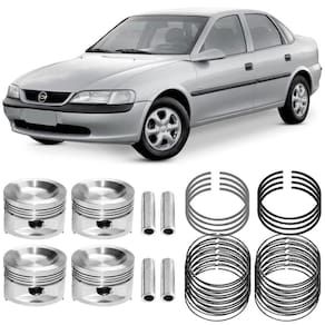 Kit Pistão Anéis 0.50 Vectra 2.0 96 a 2004 Gasolina Metal Leve
