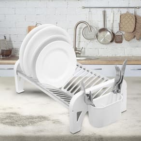 Escorredor Inox Super Compacto Domum 16 Pratos Branco