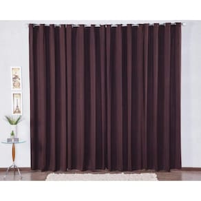 Cortina 300X280 Com Ilhós Pra Sala Malha Gel - Tabaco