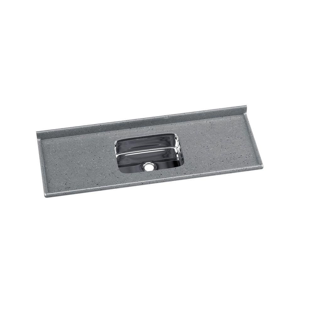 Pia de Cozinha em Mármore Sintético com Cuba em Aço Inox 150cmx55cm Cinza