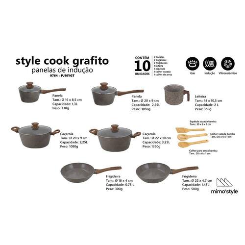 Jogo de Panelas 10 Peças Pratic Cook Crema Cerâmica Com Indução