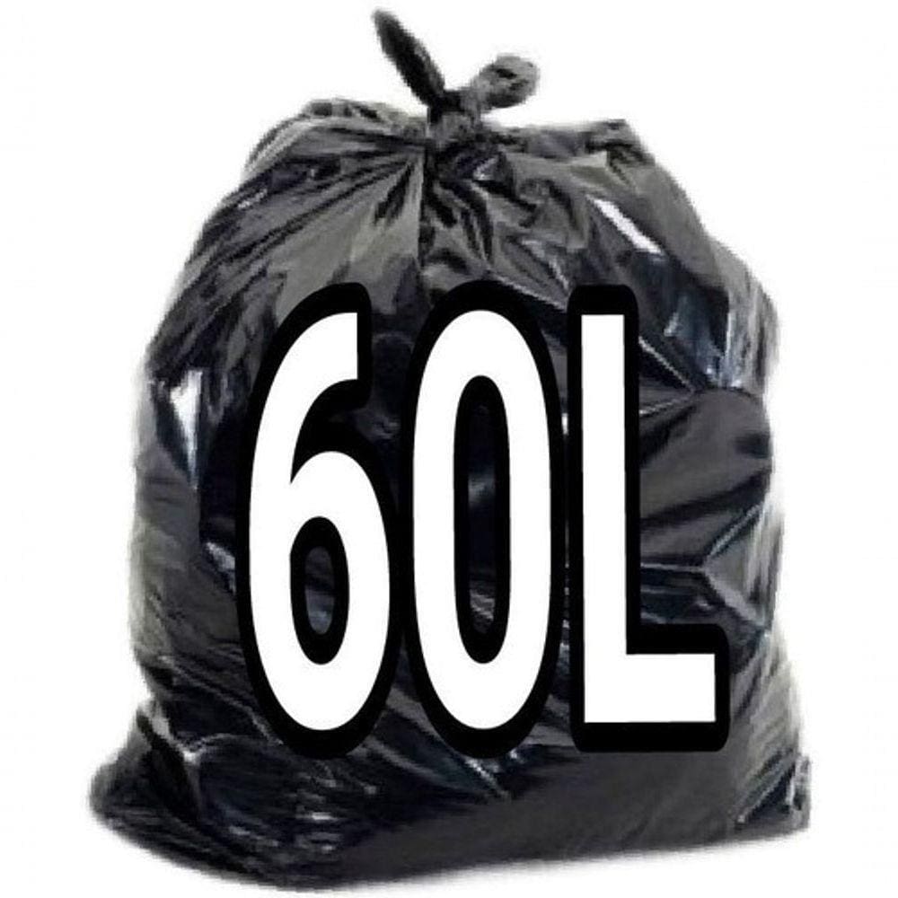 Saco De Lixo 60 Litros Preto 100 Unid Resistente Cor:preto