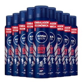 Kit Desodorante Aerosol Nivea Dry Impact For Men 200ml - 9 unidades