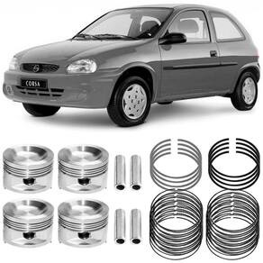 Kit Pistão Anéis 1.00 Corsa 1.0 95 a 99 Gasolina Metal Leve