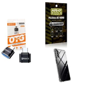 Kit Usb Para Tipo C + Capinha Samsung A04 S + Película 3D