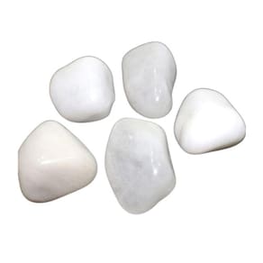 5 Quartzo Leitoso Pedra Rolado Natural de Garimpo Média 30mm