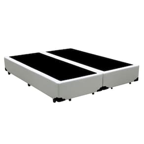 Base Box Casal Bipartido Sintético Branco - 30x138x188
