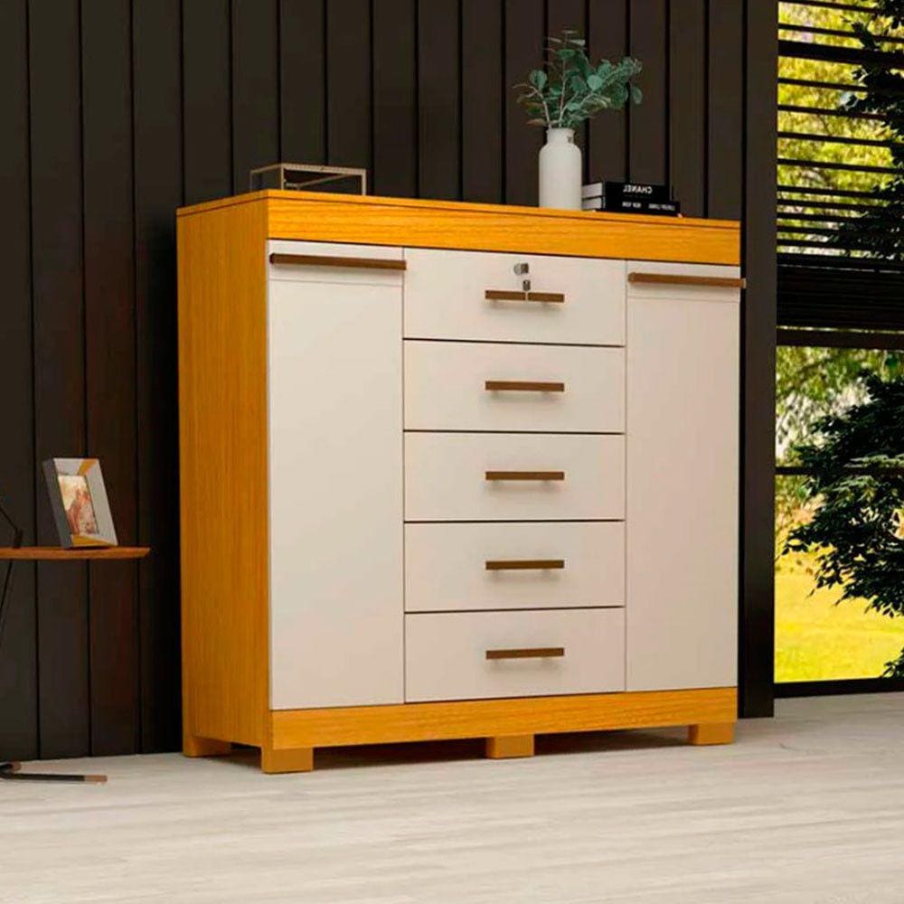Cômoda Diana Prime com 5 Gavetas com Chave ACP Móveis