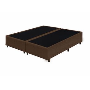 Base Box King Bipartido Suede Marrom - 30x198x203