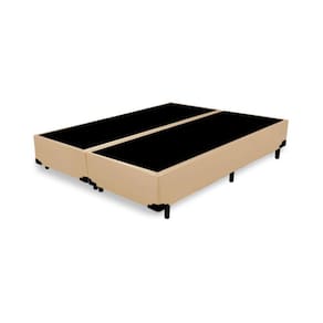 Base Box King Bipartido Sintético Bege - 30x198x203