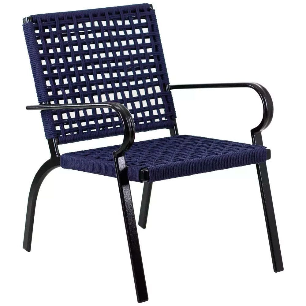 Poltrona Corda Náutica Porto Rico Alumínio Área Jardim Piscina Trama