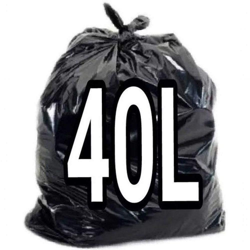 Saco De Lixo 40 Litros Preto 100 Unid Resistente Fabricante preto