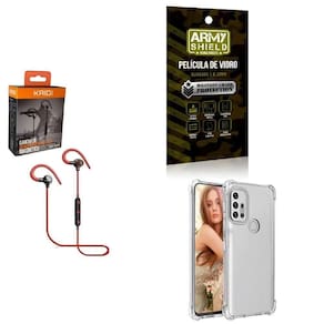 Kit Capinha Moto G30 Fone Bluetooth E Película De Vidro 3D