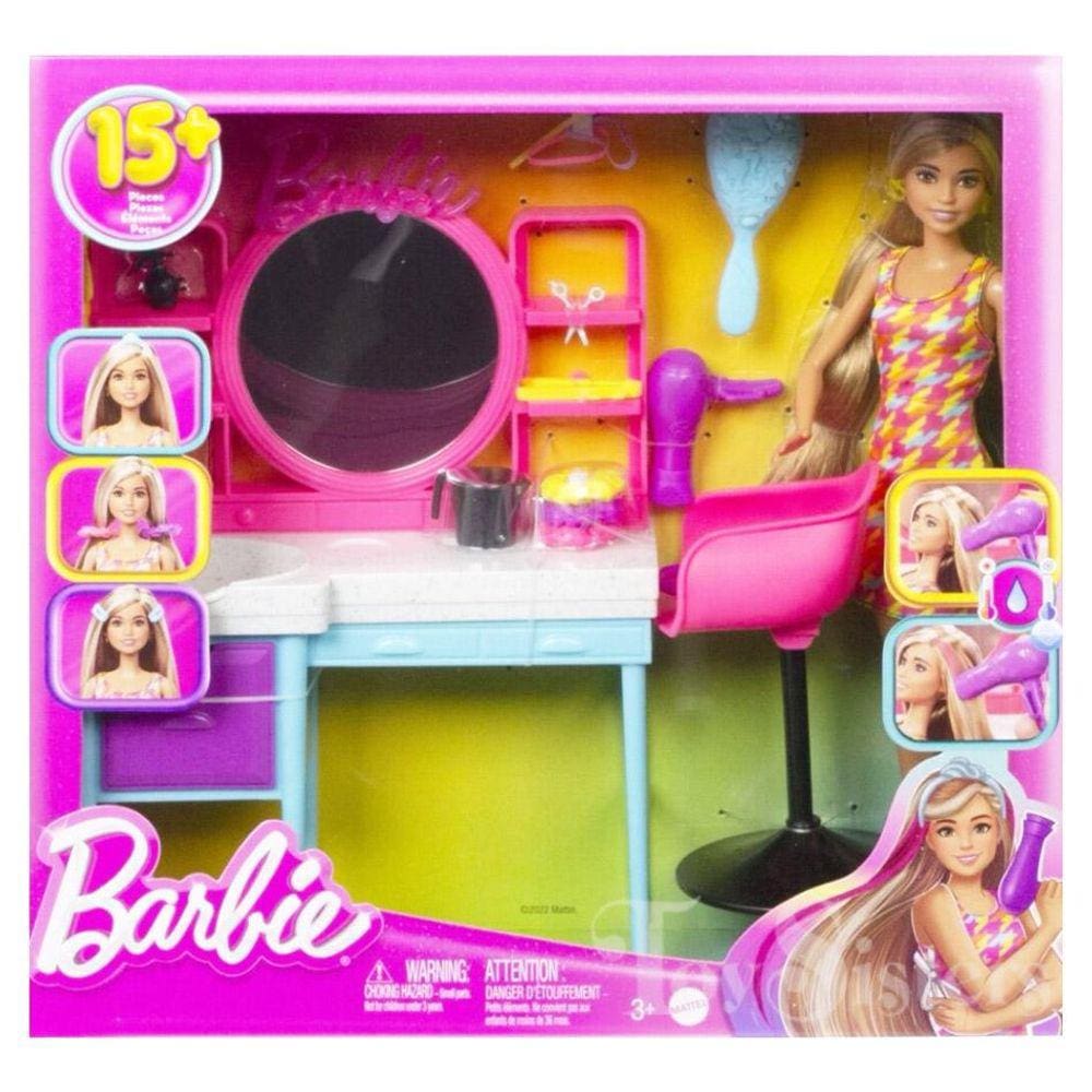 Barbie - Móvel Com Boneca - Salão de Beleza, Mattel, DVX51/FJB36