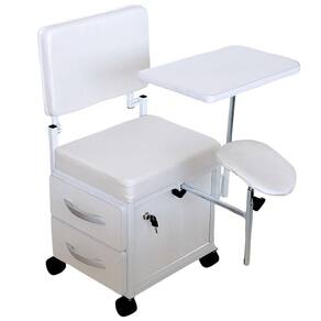 Cadeira Manicure Cirandinha Evolux Branca Armário Branco