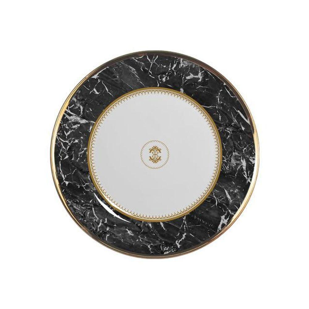 Conjunto 6 Pratos Sobremesa Premium Marbel Preto Alleanza