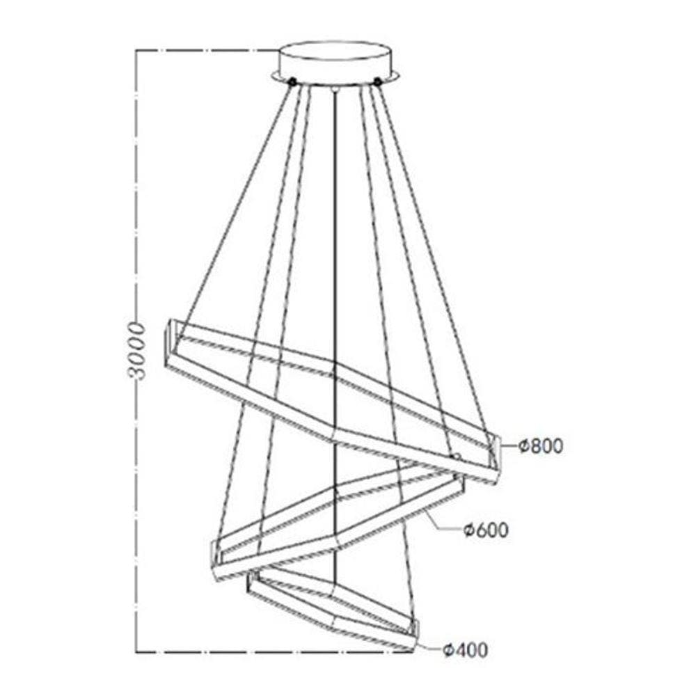 Pendente Hexágono Dourado Em Led 3000K Pd12512-3.000