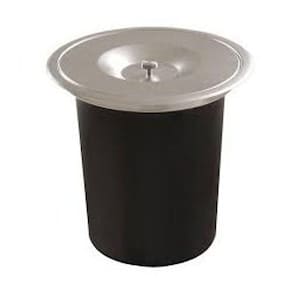 Lixeira redonda de embutir em inox acetinado com balde plástico de 5l 20505 - Debacco
