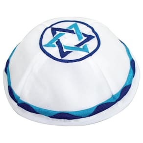 Kipa Judaico Cetim Com Estrela De Davi - Importado De Israel