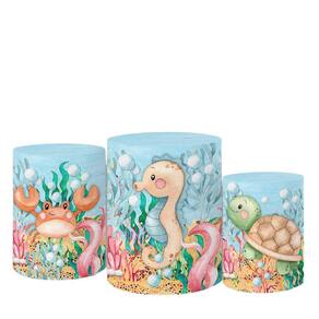 Trio De Capas Cilindros 3D Sublimado Fundo Do Mar Fcc-368