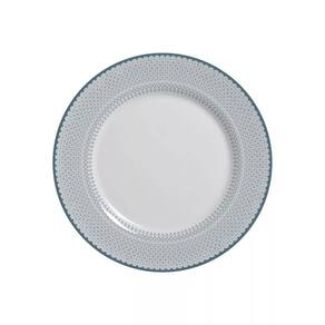 Prato de Sobremesa Cerâmica Branca 21cm - Kit 6 Unidades