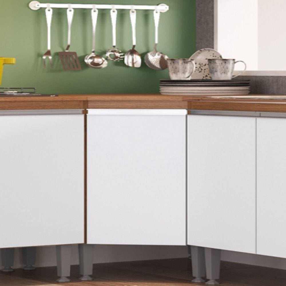 Balcão de Canto para Cozinha 1 Porta Athena Freijó/Branco