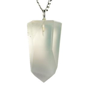 Colar Pontinha Fluorita Roxa Natural Grande Pino Prata 950