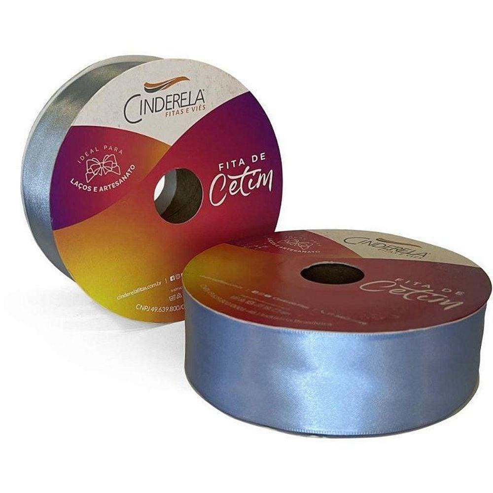Fita Cetim 38mm x 50m Azul Claro - Cinderela