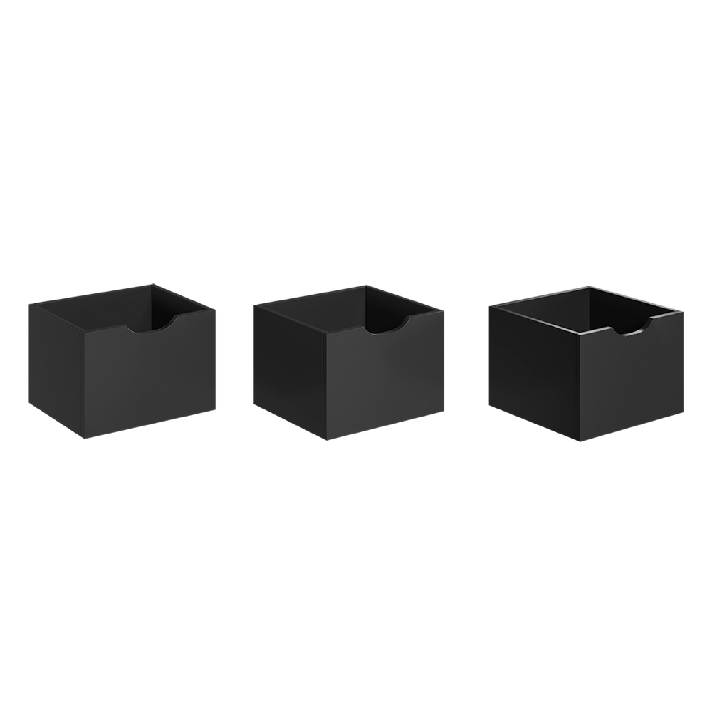 Kit 3 Gavetas Organizadoras Qmovi Preto
