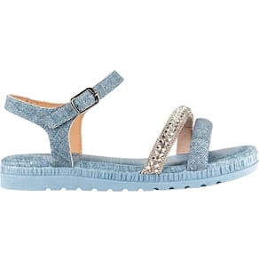 Sandália Infantil Menina Casual Fechamento em Fivela com Pedraria Flatform Pink Cats V3972