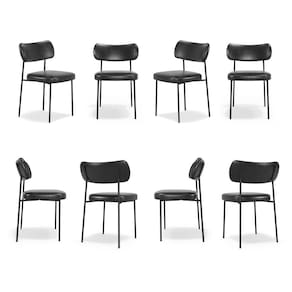 Kit 8 Cadeiras para Sala de Jantar Mona Espresso Móveis Preto 734/Preto