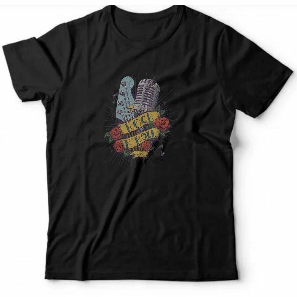 Camiseta algodão rock -microphone