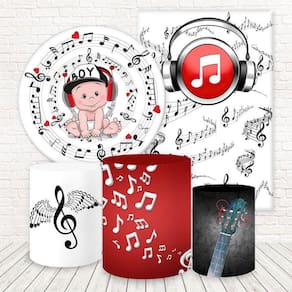 Kit 2 Painéis E Capas 3D Sublimado Musical Fkpc-1571