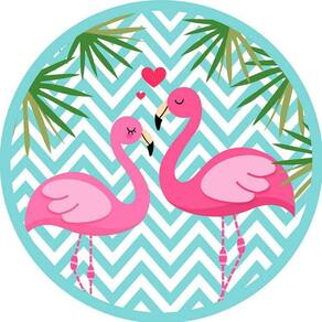 Painel Redondo 3D Sublimado Flamingo Frd-2671
