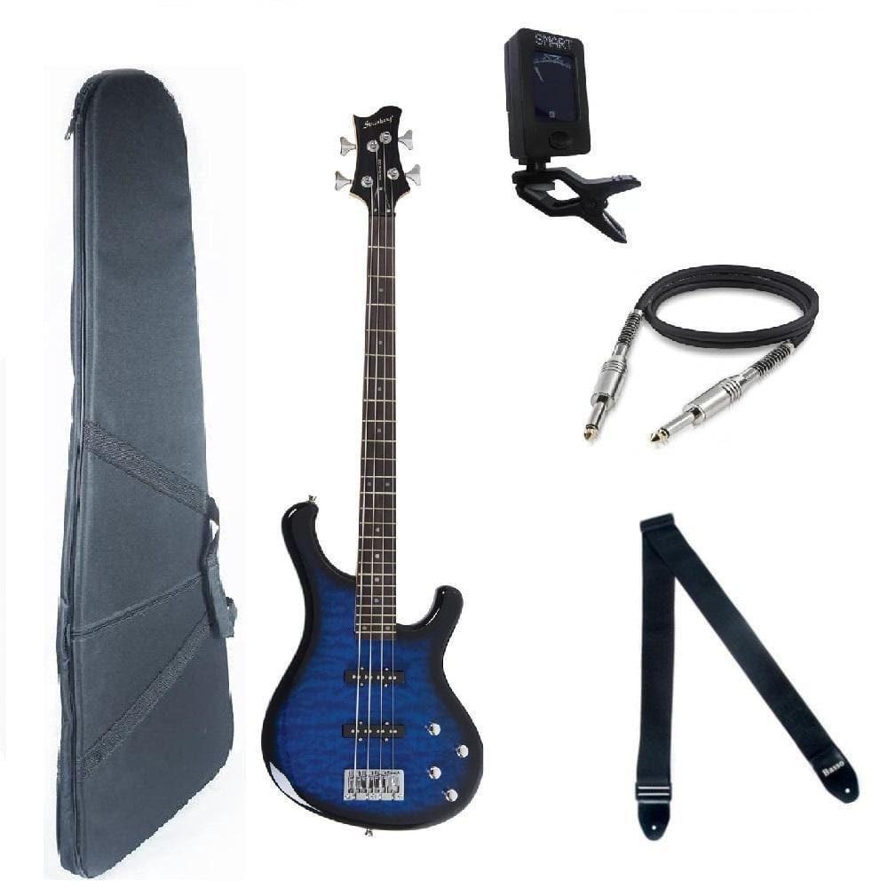 Baixo 4 Cordas Ativo Strinberg Sab40 Azul + Acessórios