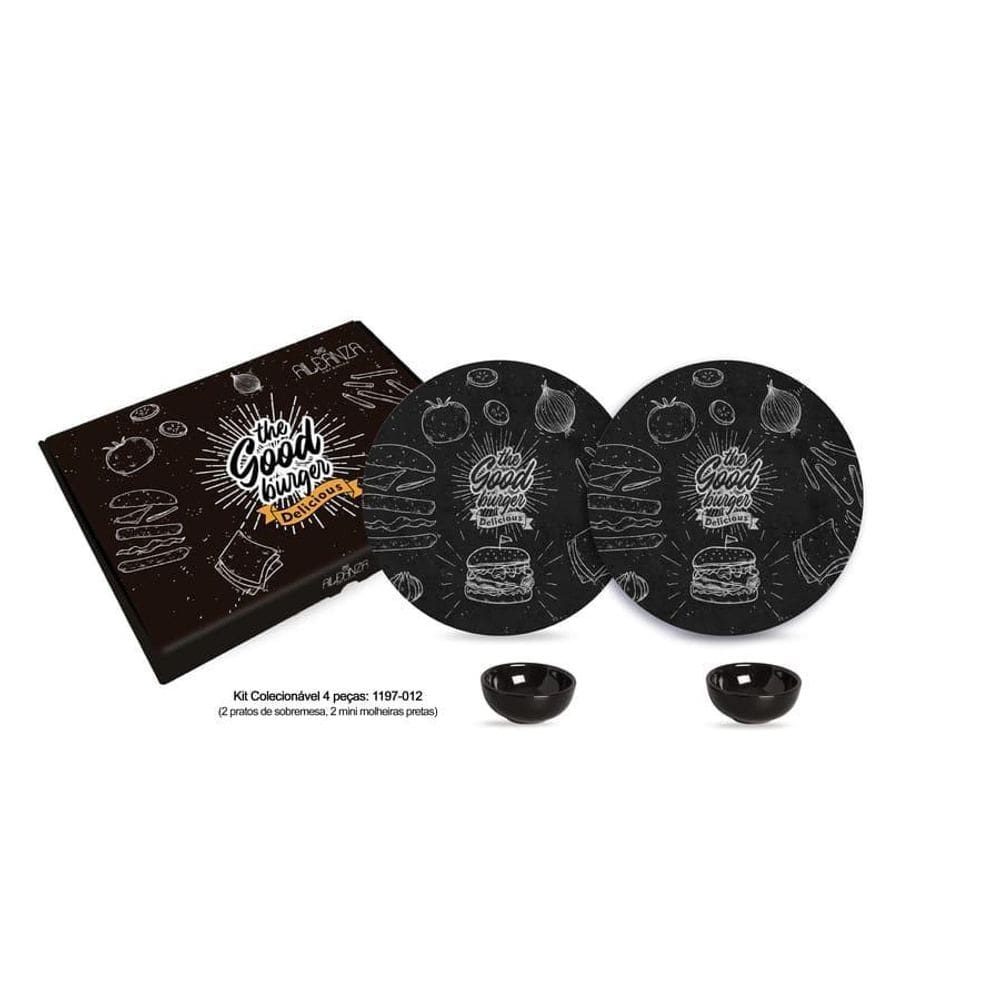 Kit Colecionável Alleanza 4 Pçs - Burger Black Collection