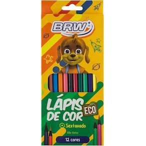 Lápis De Cor Sextavado Eco 12 Cores Pacote Com 06