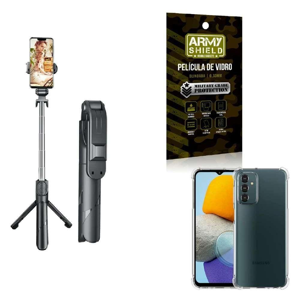 Kit Tripé De Selfie + Capinha Samsung M23 + Película 3D