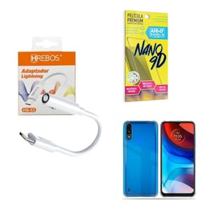 Capa Motorola E7Power + Adaptador P2 P Tipo C + Película 9D