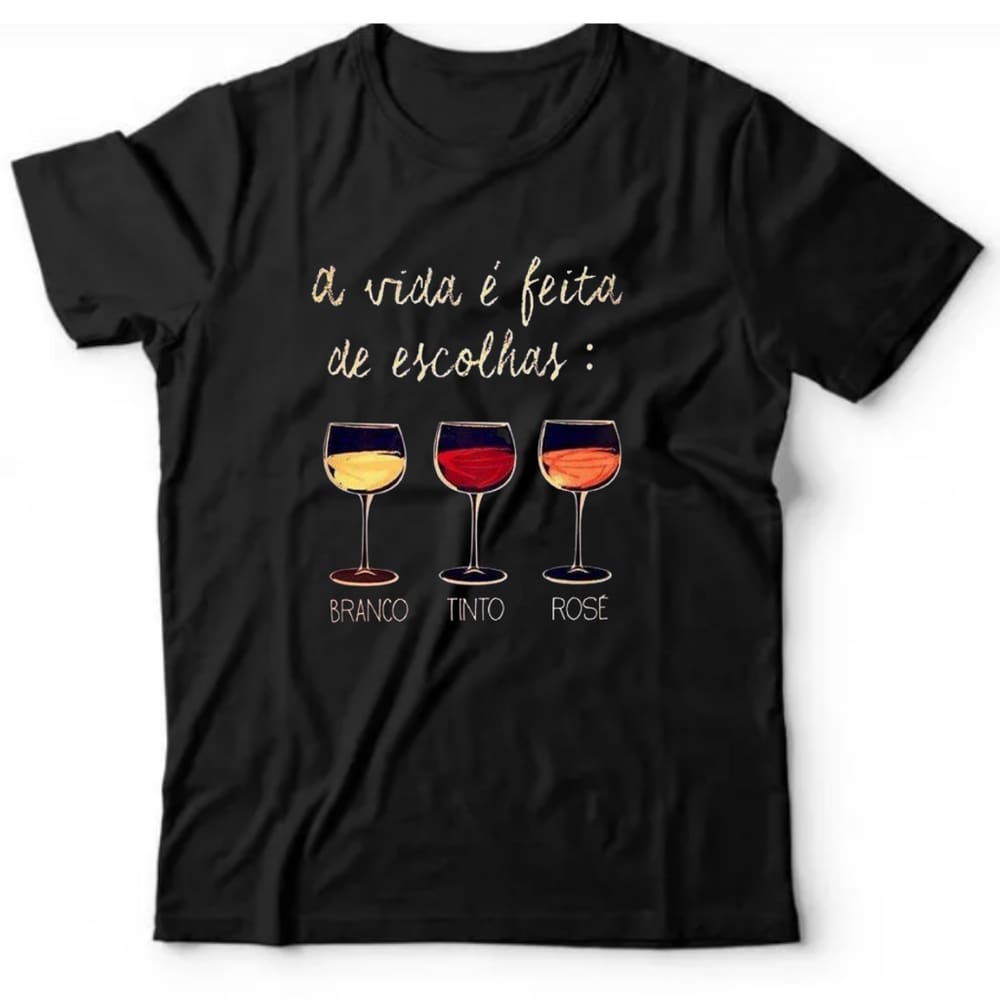 Camiseta algodão bebidas vinho -