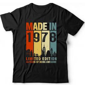 Camiseta algodão cronológicas- Feito em 1978