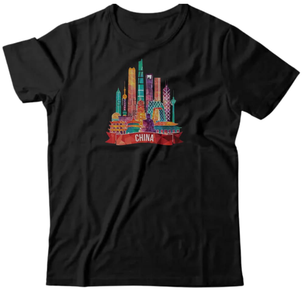 Camiseta algodão geografia - China