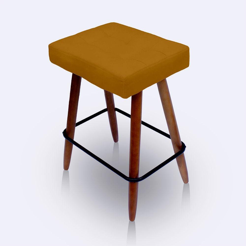 Banqueta Alta Retangular Cozinha e Sala Suede - Jylcrom