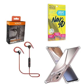 Kit Capinha Motorola E22 Fone Bluetooth E Película 9D